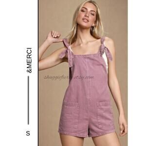 MSRP: $78 | ✨ &merci Cotton Overall Romper – Size S | Mauve Utility Style ✨